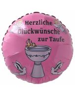 Luftballon mit Helium zur Taufe eines Mädchens: Herzliche Glückwünsche zur Taufe