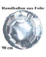 Luftballon aus Folie, Rundballon, Silber, 90 cm