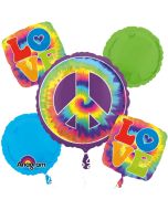 Luftballon-Bouquet Feeling Groovy, 5 Folienballons mit Helium