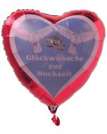 Luftballon Glückwünsche zur Hochzeit, Hochzeitsballon mit Helium-Ballongas