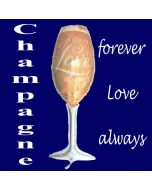 Luftballon aus Folie zur Hochzeit, Champagnerglas, For ever Love, always