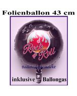 Luftballon aus Folie mit Ballongas, 50er Jahre Party, Rock and Roll