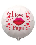 I love Papa. Luftballon in Rundform aus Folie mit Helium zum Vatertag