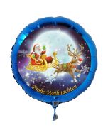 Luftballon aus Folie zu Weihnachten, Weihnachtsmann auf Weihnachtsschlitten mit Helium
