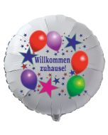 Willkommen zuhause! Luftballon aus Folie mit Helium Ballongas. Balloons and Stars.