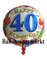 Luftballon aus Folie zum 40. Geburtstag, Balloons, Ballon mit Helium-Ballongas