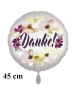 Danke.Rund-Luftballon aus Folie, satin-weiss, 45 cm