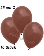 Luftballons 25 cm, Braun, 10 Stück 