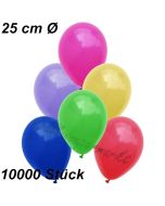 Luftballons 25 cm, Bunt gemischt, 10000 Stück 