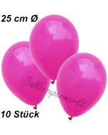 Luftballons 25 cm, Fuchsia, 10 Stück 