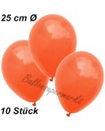 Luftballons 25 cm, Orange, 10 Stück 