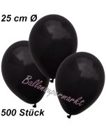 Luftballons 25 cm, Schwarz, 500 Stück 