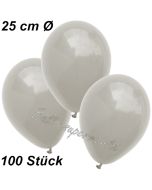 Luftballons 25 cm, Silbergrau, 100 Stück 