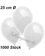 Luftballons 25 cm, Weiß, 1000 Stück 