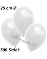 Luftballons 25 cm, Weiß, 500 Stück 
