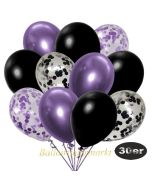 luftballons-30er-pack-5-flieder-5-schwarz-konfetti-und-10-metallic-schwarz-10-chrome-lila
