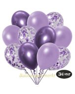 luftballons-30er-pack-10-flieder-konfetti-und-10-metallic-lila-10-chrome-lila