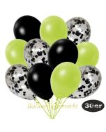 luftballons-30er-pack-10-schwarz-konfetti-und-10-metallic-apfelgruen-10-metallic-schwarz