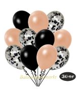 luftballons-30er-pack-10-schwarz-konfetti-und-10-metallic-lachs-10-metallic-schwarz