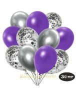 luftballons-30er-pack-10-silber-konfetti-und-10-metallic-violett-10-chrome-silber