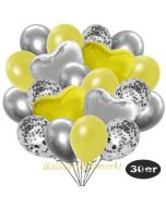 luftballons-30er-pack-9-silber-konfetti-und-9-metallic-gelb-8-chrome-silber-2-folienballons-silber-2-folienballons-gelb