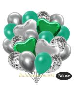 luftballons-30er-pack-9-silber-konfetti-und-9-metallic-tuerkisgruen-8-chrome-silber-2-folienballons-silber-2-folienballons-gruen