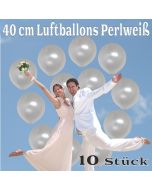 Luftballons 40 cm, Perlweiß, 10 Stück