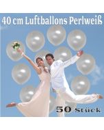 Luftballons 40 cm, Perlweiß, 50 Stück