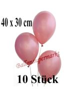 10 Stück Jumbo Luftballons Rosegold Metallic, 40 x 30 cm