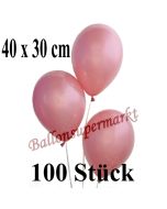 100 Stück Jumbo Luftballons Rosegold Metallic, 40 x 30 cm
