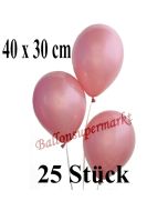 25 Stück Jumbo Luftballons Rosegold Metallic, 40 x 30 cm