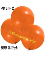 Große Luftballons, 48-51 cm, Orange, 500 Stück