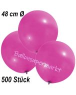 Große Luftballons, 48-51 cm, Pink, 500 Stück