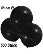 Große Luftballons, 48-51 cm, Schwarz, 500 Stück