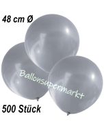 Große Luftballons, 48-51 cm, Silber, 500 Stück