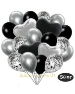 luftballons-50er-pack-14-silber-konfetti-und-15-metallic-schwarz-15-chrome-silber-3-folienballons-schwarz-und-3-folienballons-silber