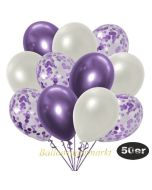 luftballons-50er-pack-15-flieder-konfetti-und-18-metallic-weiss-17-chrome-lila
