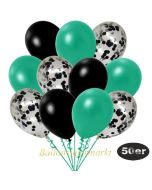 luftballons-50er-pack-15-schwarz-konfetti-und-18-metallic-tuerkisgruen-17-metallic-schwarz