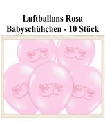 Baby Party Luftballons, Babyschuhe, Rosa