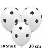 Motiv Luftballons Fußball, weiß, 30 cm, 10 Stück