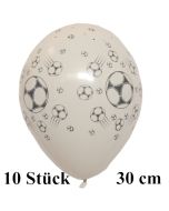 Luftballons Fußball, schwarz-weiß, 30 cm, 10 Stück