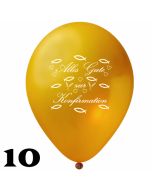 Luftballons Alles Gute zur Konfirmation, Gold, 10 Stück, 30 cm Latexballons