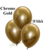 Luftballons in Chrome Gold, 28-30 cm, 10 Stück