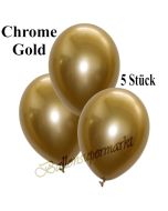 Luftballons in Chrome Gold, 28-30 cm, 5 Stück