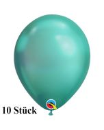 Qualatex Luftballons in Chrome Green, 27,5 cm, 10 Stück
