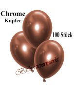 Luftballons in Chrome Kupfer, 28-30 cm, 100 Stück