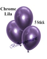 Luftballons in Chrome Lila, 28-30 cm, 5 Stück