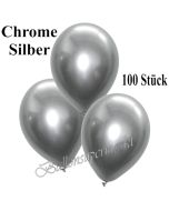 Luftballons in Chrome Silber, 28-30 cm, 100 Stück