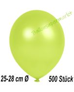 Metallic Luftballons in Apfelgrün, 25-28 cm, 500 Stück