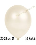 Metallic Luftballons in Elfenbein, 25-28 cm, 10 Stück